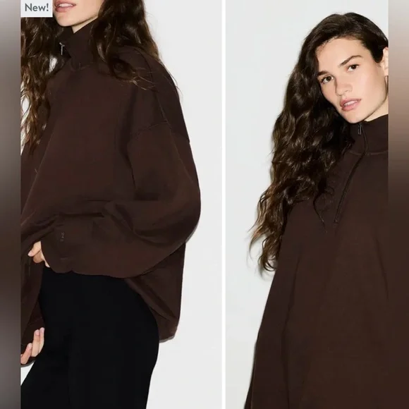 SKIMS Slouchy Half Zip Pullover, 2XL NWT - Picture 2 of 8